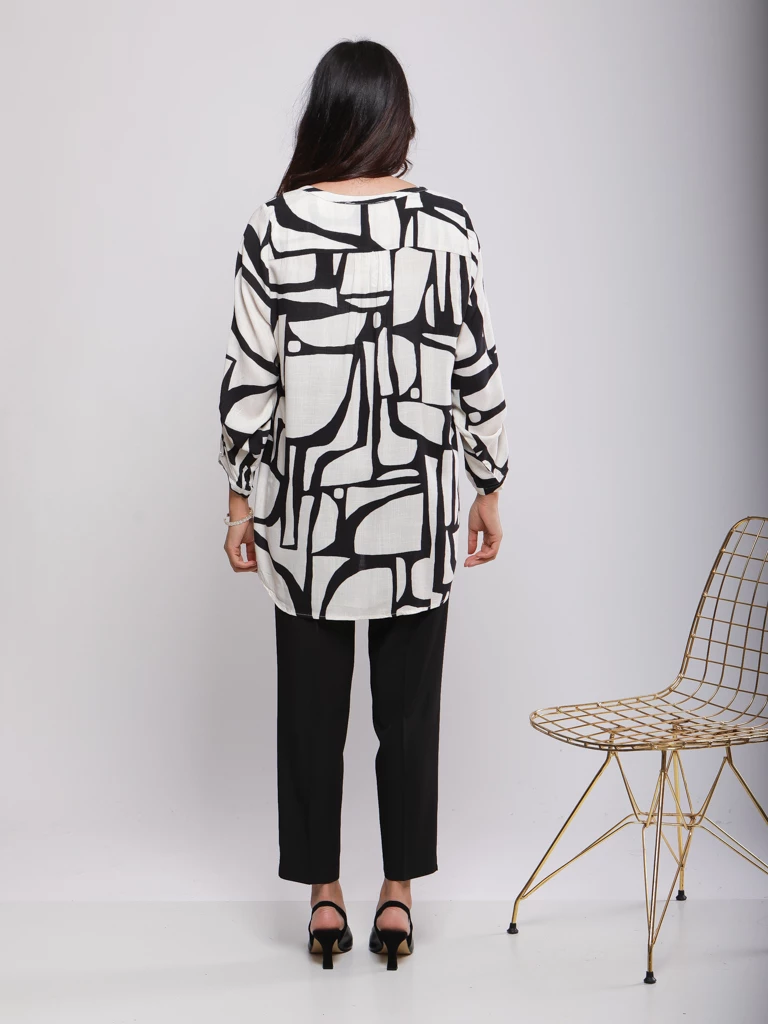 BLOUSE FLUIDE À MOTIFS ABSTRAITS