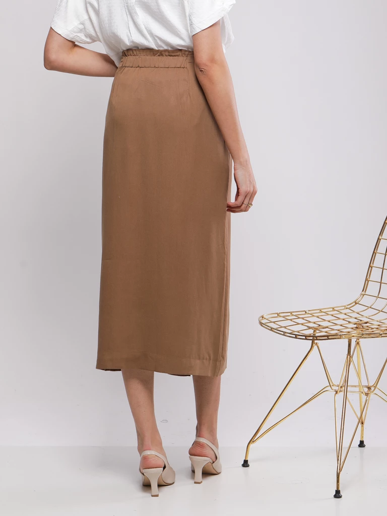 JUPE MIDI CROISÉE À BOUCLE