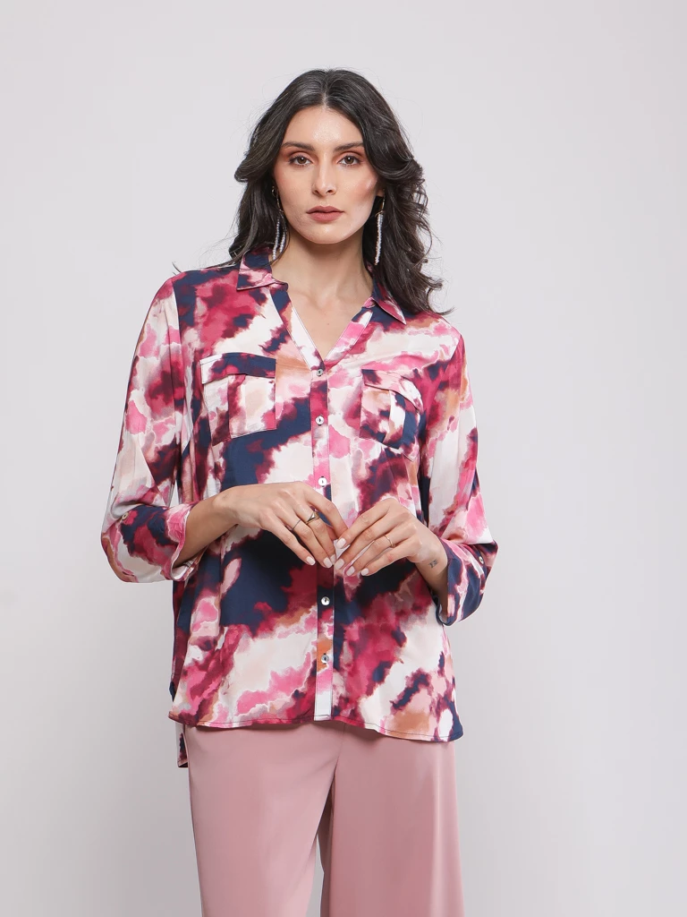 CHEMISE A IMPRIME ABSTRAIT