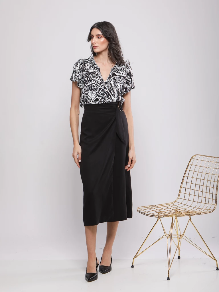 JUPE MIDI STRUCTURÉE