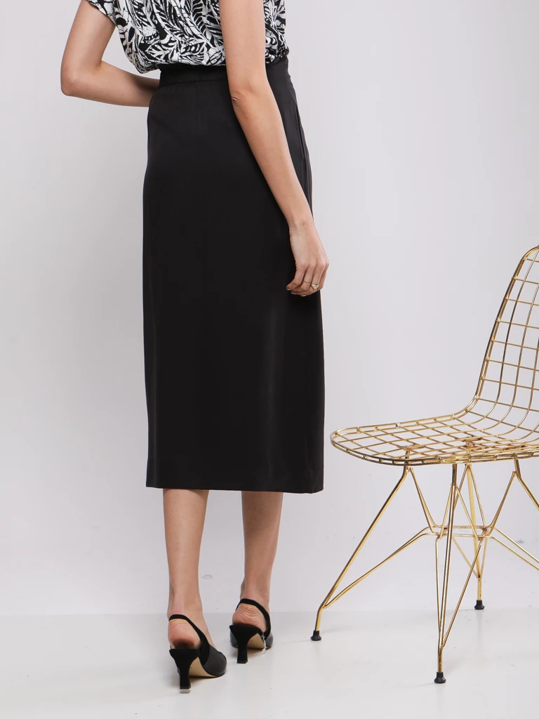 JUPE MIDI PAREO À BOUCLE