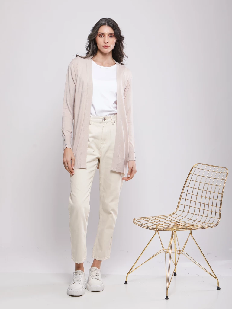 GILET OUVERT EN MAILLE FINE