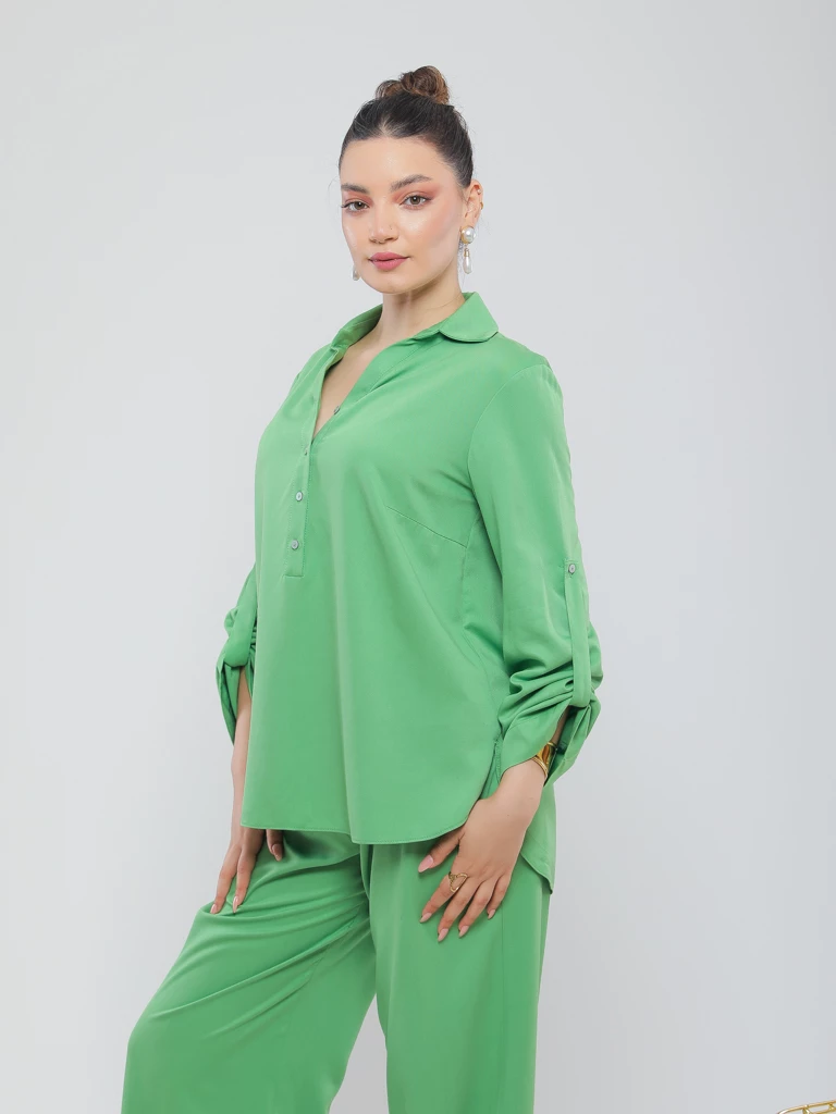 BLOUSE EN TISSU LÉGER À COUPE AMPLE