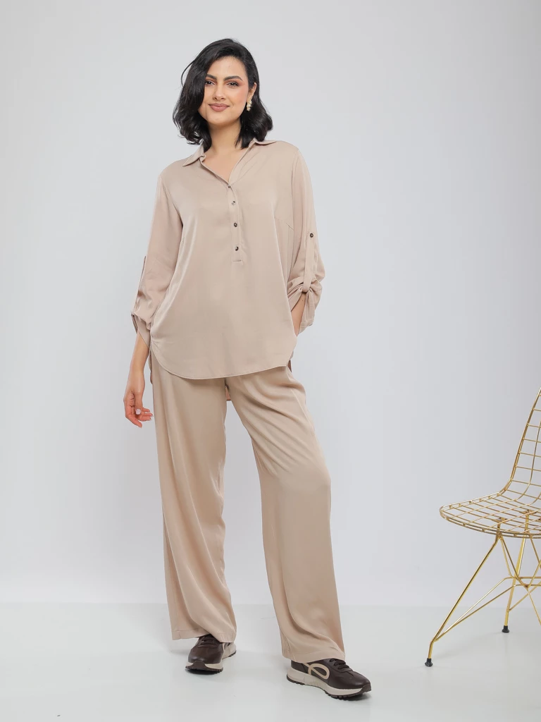 BLOUSE EN TISSU LÉGER À COUPE AMPLE