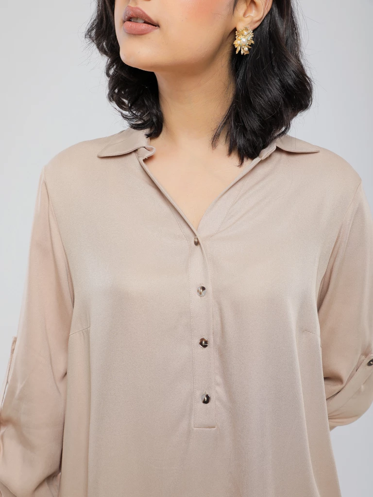 BLOUSE EN TISSU LÉGER À COUPE AMPLE