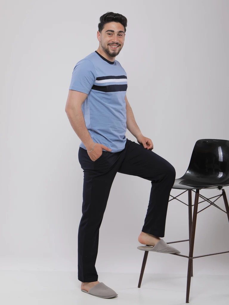 PYJAMA COL ROND DEMI MANCHES