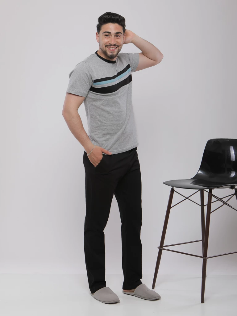 PYJAMA COL ROND DEMI MANCHES