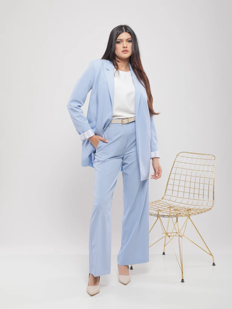 BLAZER FLUIDE À REVERS RAYÉS