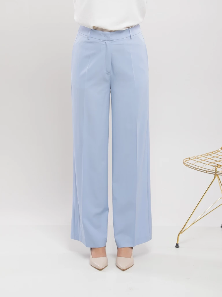 PANTALON WIDE LEG FLUIDE À PLIS