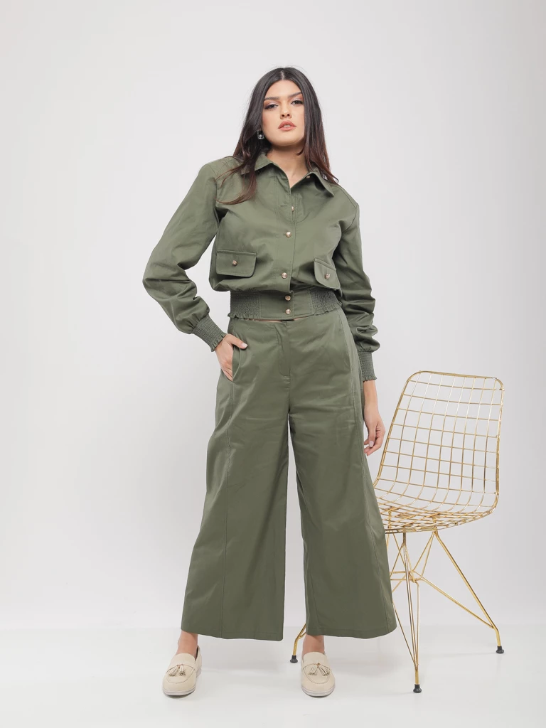 BLOUSON AJUSTÉ À TAILLE SMOKÉE