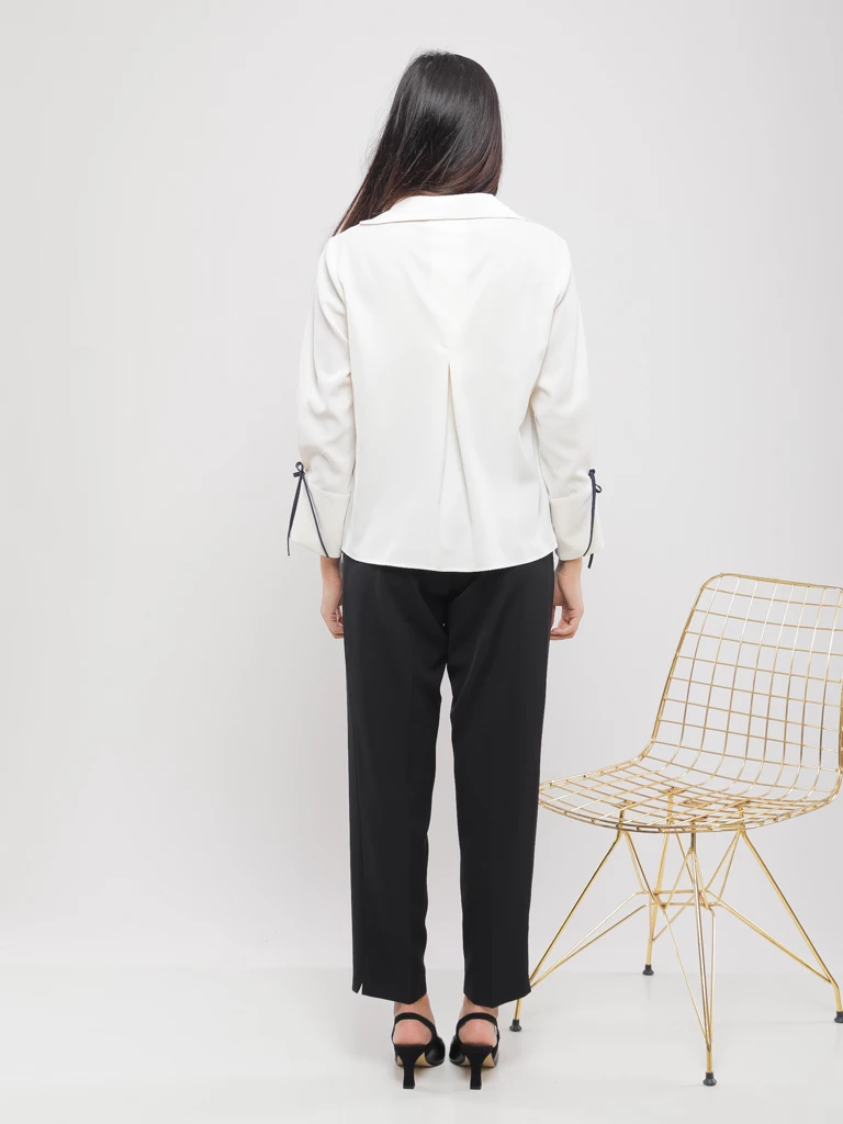 BLOUSE FLUIDE À LISERÉS CONTRASTÉS