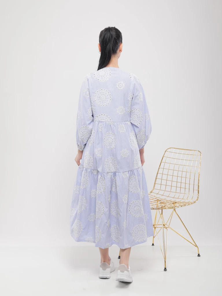 ROBE EN POPELINE BRODEE