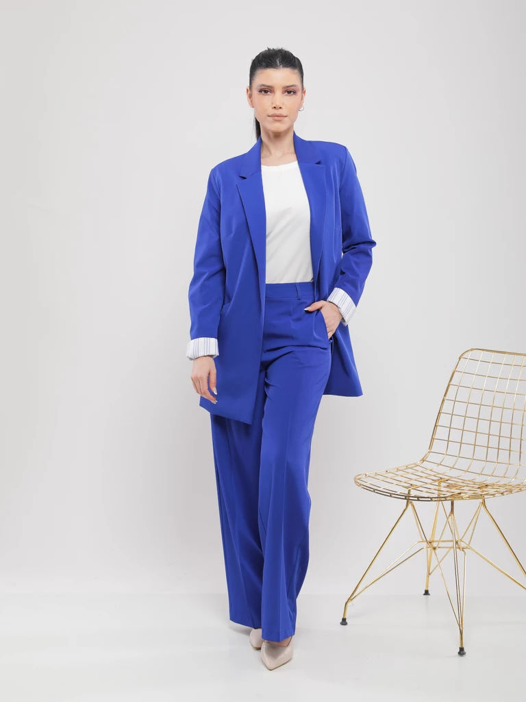 PANTALON WIDE LEG FLUIDE À PLIS