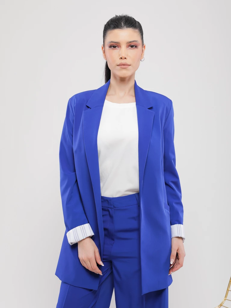 BLAZER FLUIDE À REVERS RAYÉS