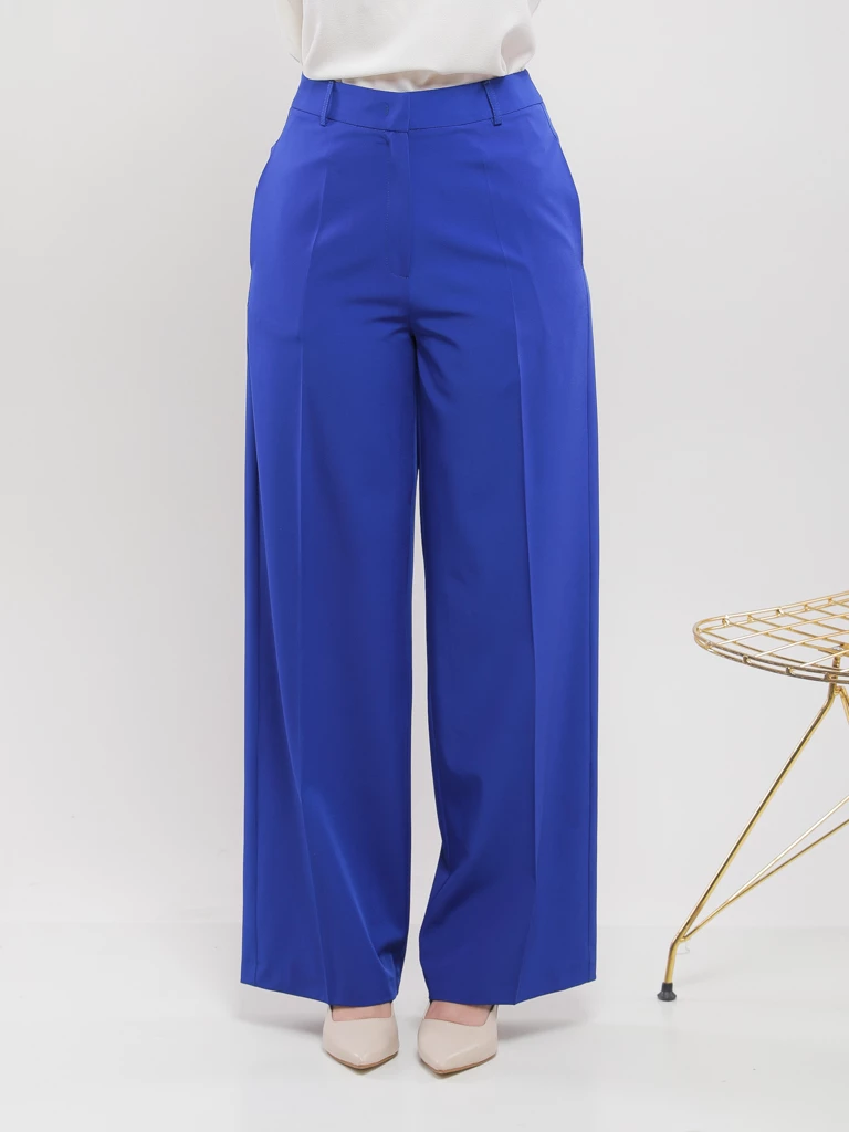 PANTALON WIDE LEG FLUIDE À PLIS