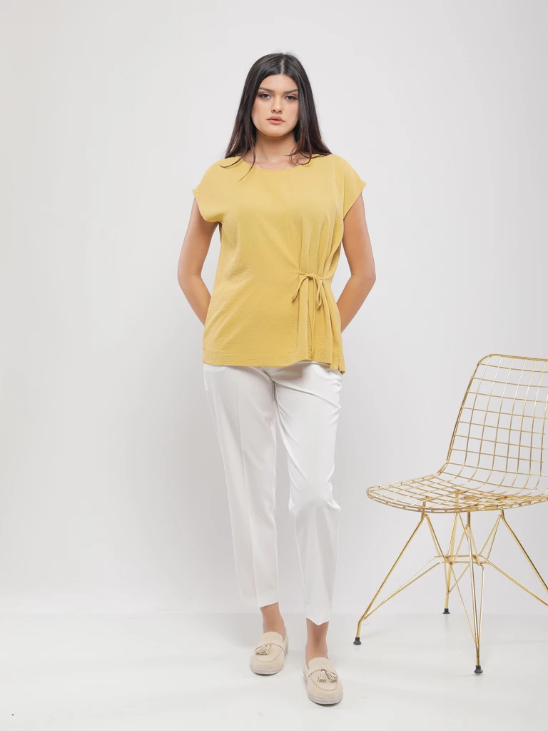 BLOUSE FLUIDE A MANCHES COURTES