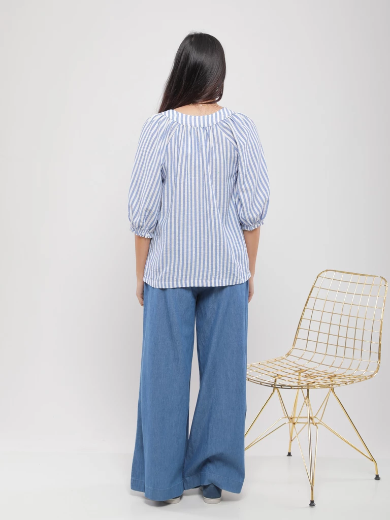 BLOUSE EN VISCOSE RAYÉE