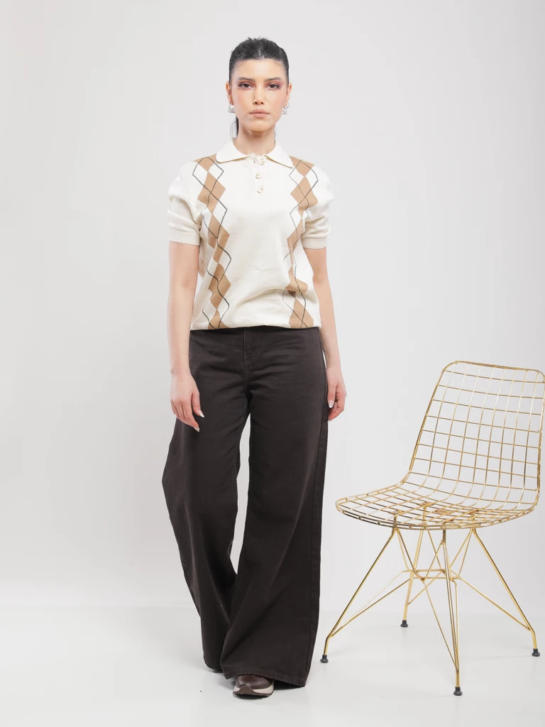 PULL POLO À LOSANGES