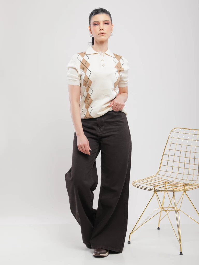 PULL POLO À LOSANGES