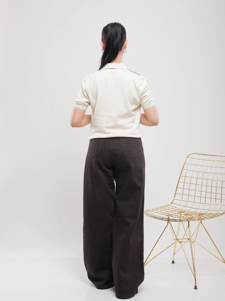 JEAN LARGE À TAILLE HAUTE