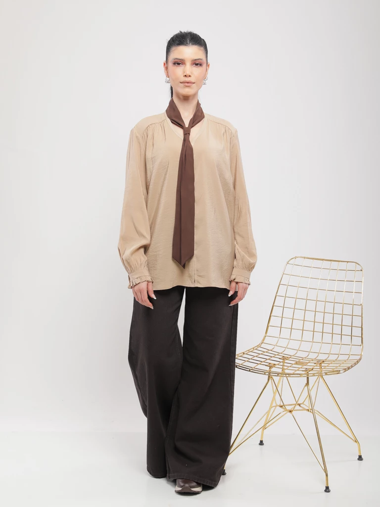 CHEMISE FLUIDE A FOULARD