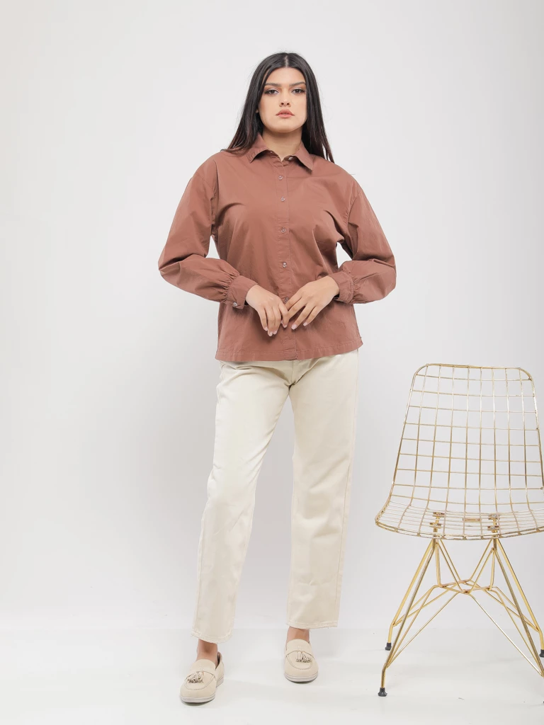 CHEMISE EN COTON SURTAILLÉE