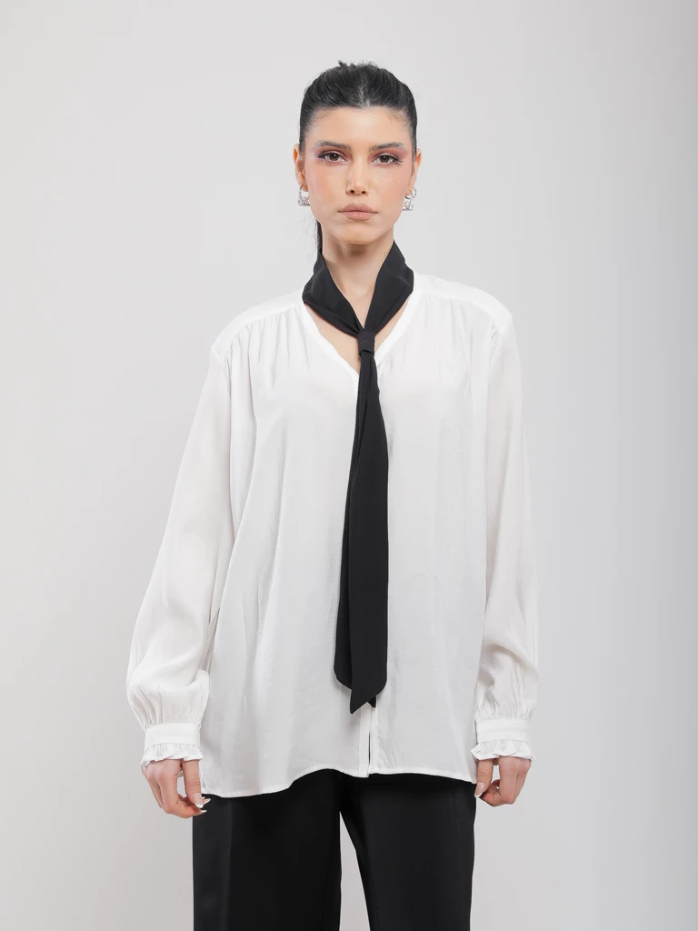 CHEMISE FLUIDE A FOULARD