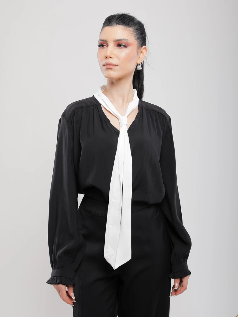 CHEMISE FLUIDE A FOULARD