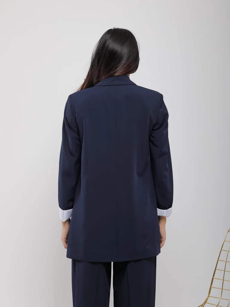 BLAZER FLUIDE À REVERS RAYÉS