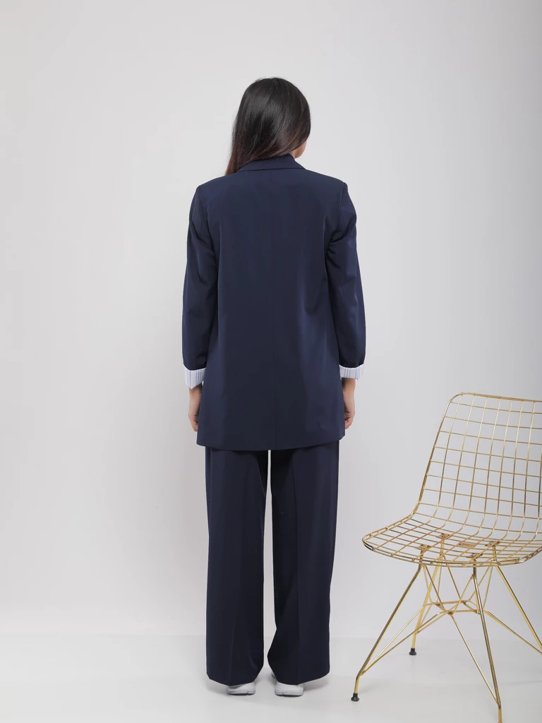 BLAZER FLUIDE À REVERS RAYÉS