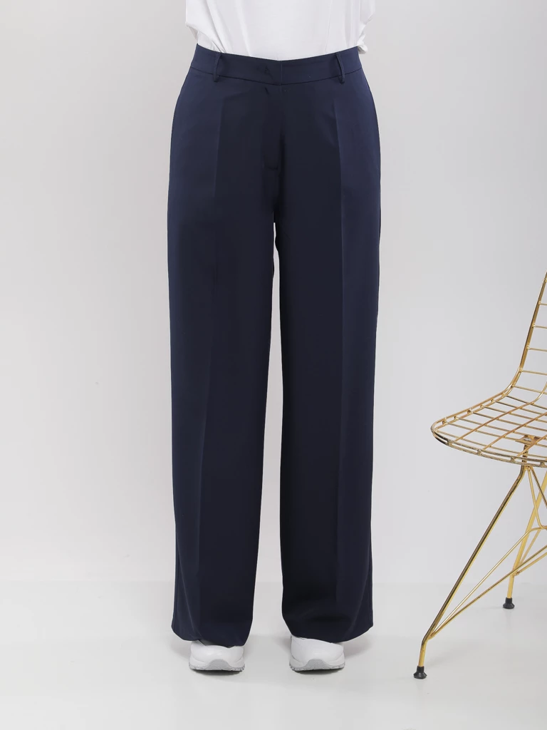 PANTALON WIDE LEG FLUIDE À PLIS