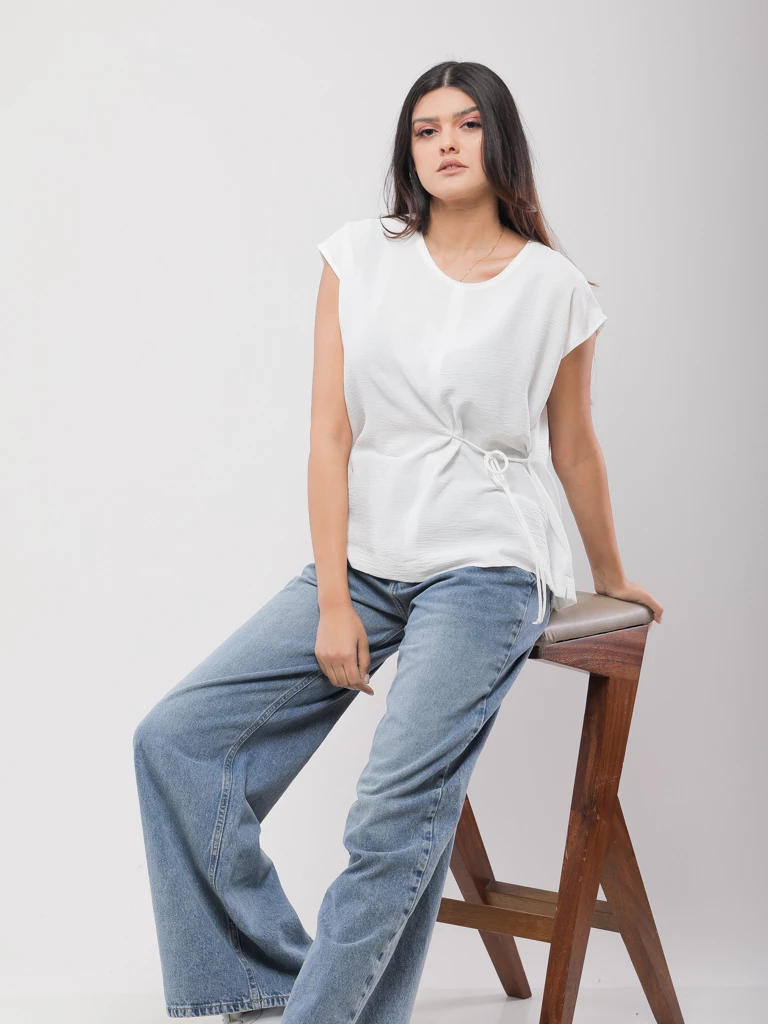 BLOUSE FLUIDE A MANCHES COURTES