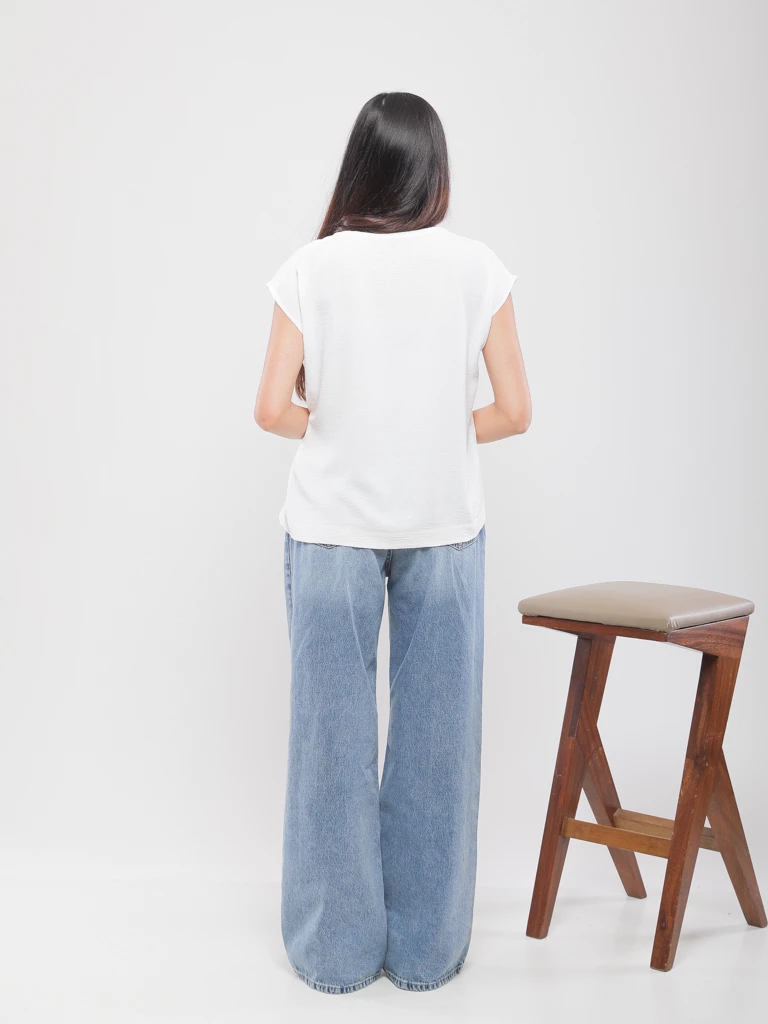 BLOUSE FLUIDE A MANCHES COURTES