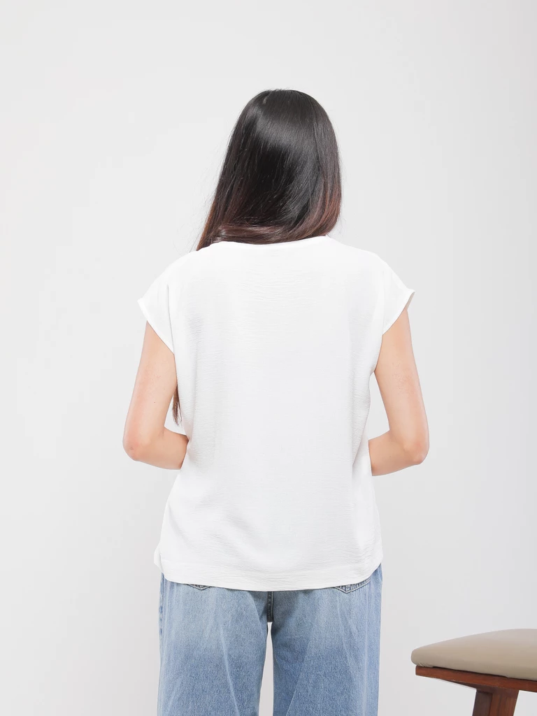 BLOUSE FLUIDE A MANCHES COURTES