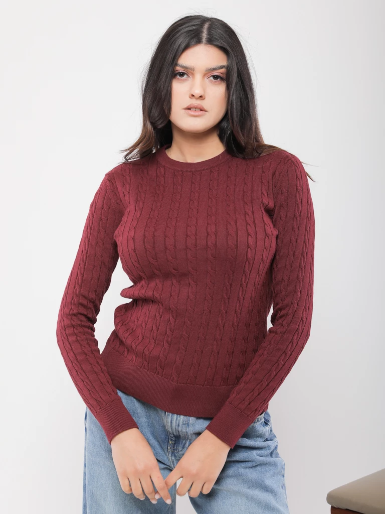 PULL TORSADÉ EN MAILLE DOUCE