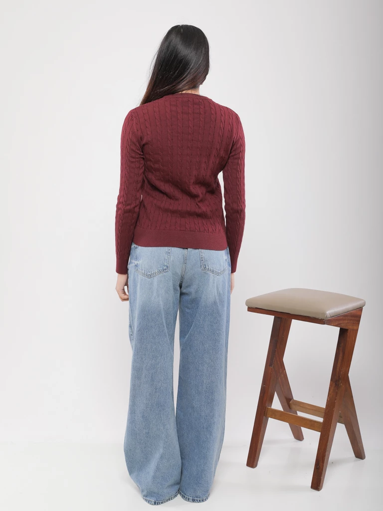 PULL TORSADÉ EN MAILLE DOUCE