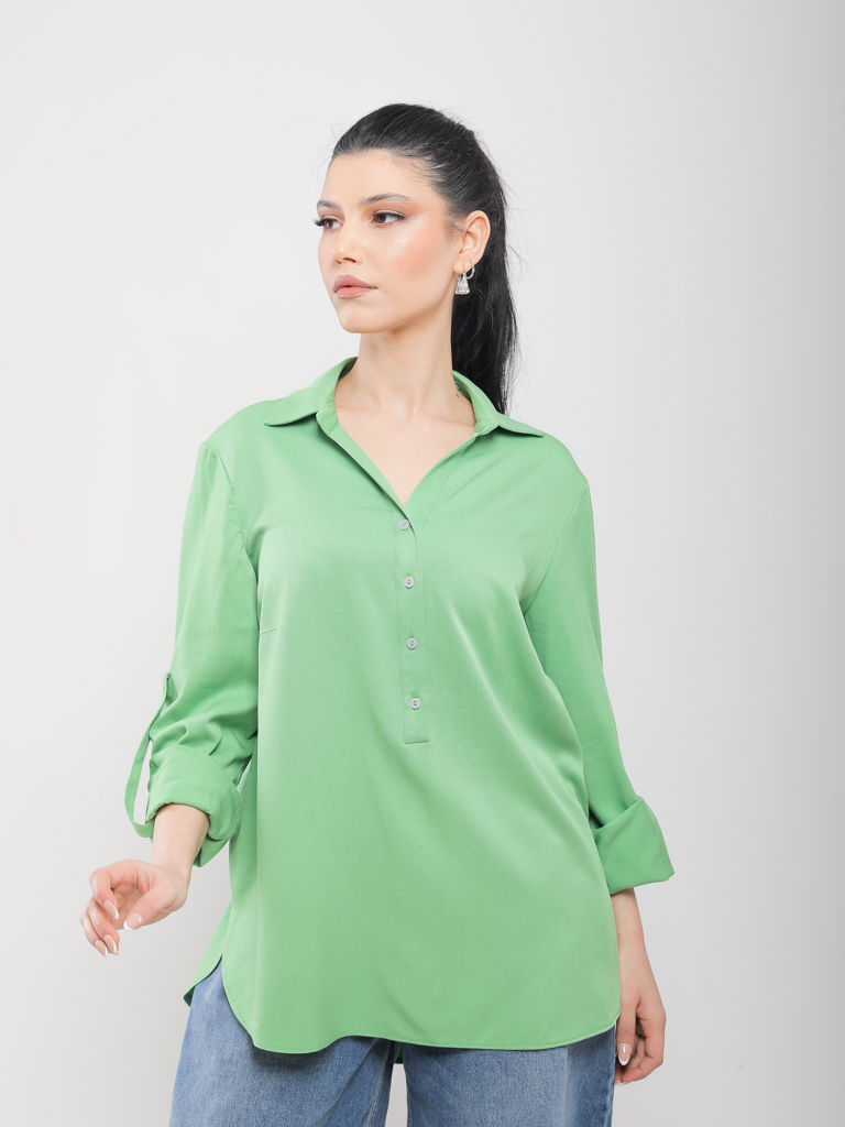 BLOUSE EN TISSU LÉGER À COUPE AMPLE