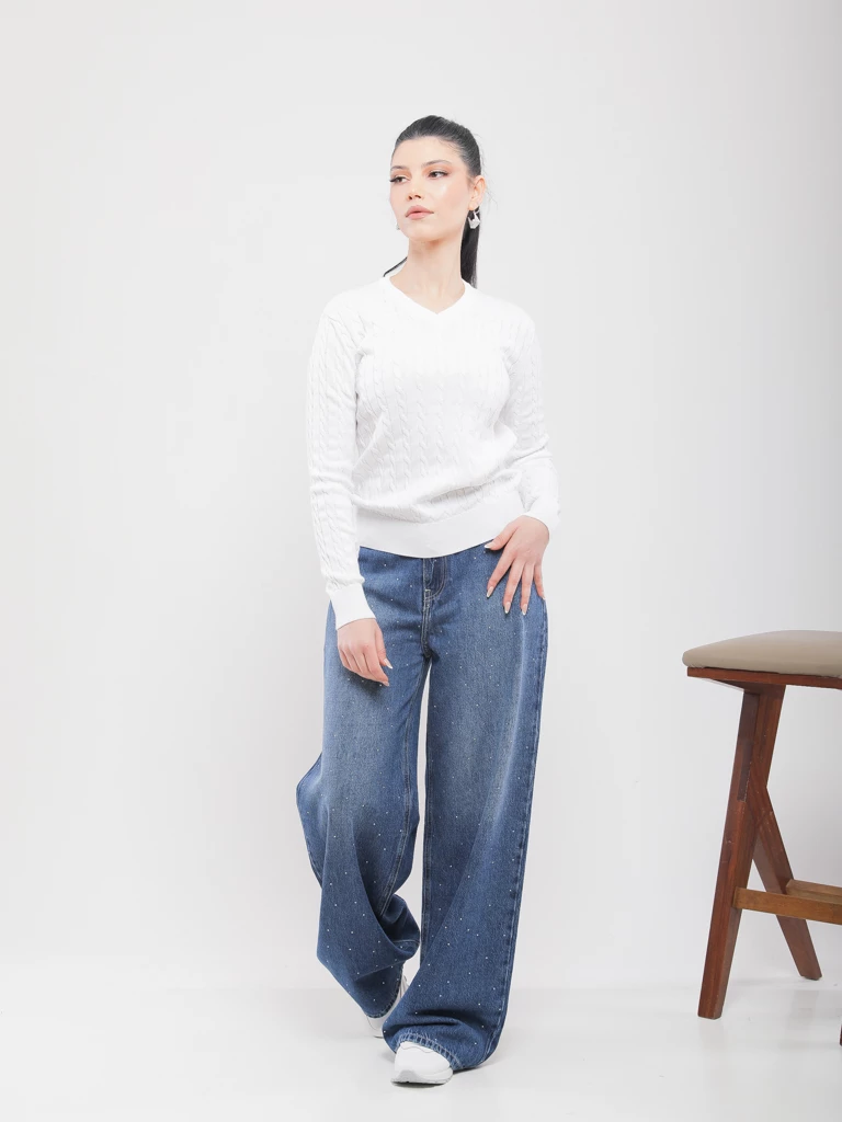 PANTALON AMPLE-DROIT BRILLANTS