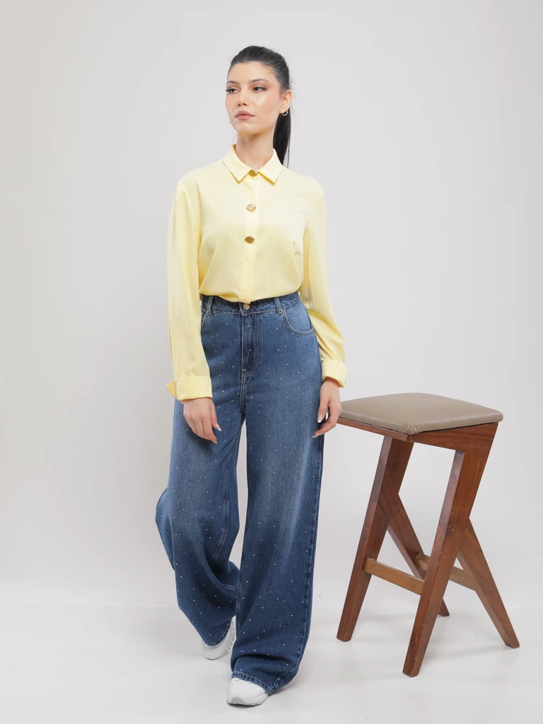 PANTALON AMPLE-DROIT BRILLANTS