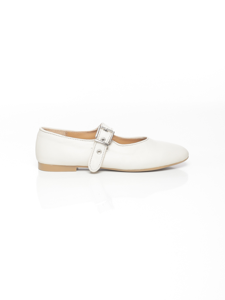 BALLERINE A BRIDE ET BOUCLE METALILQUE