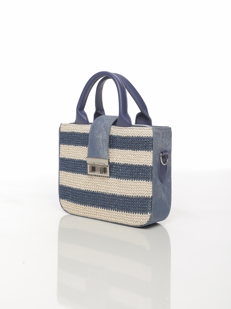 SAC RAYÉ À DEUX POIGNÉES