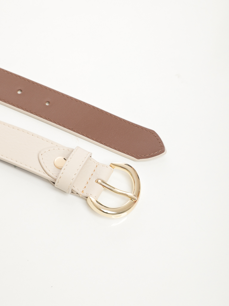 CEINTURE CUIR A BOUCLE DEMI-LUNE