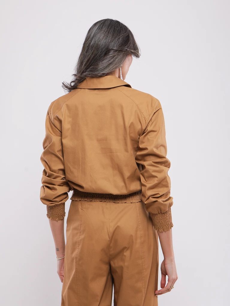 BLOUSON AJUSTÉ À TAILLE SMOKÉE