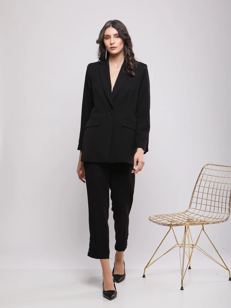 VESTE DE TAILLEUR À REVERS CRANTÉS