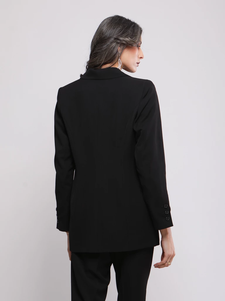 VESTE DE TAILLEUR À REVERS CRANTÉS