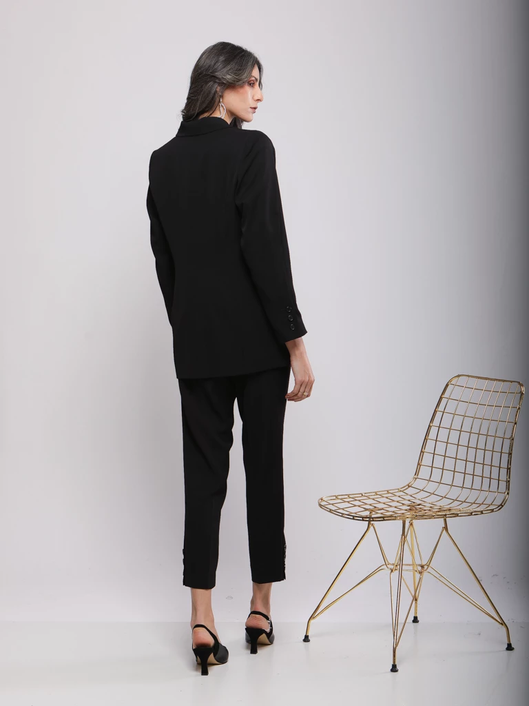 VESTE DE TAILLEUR À REVERS CRANTÉS