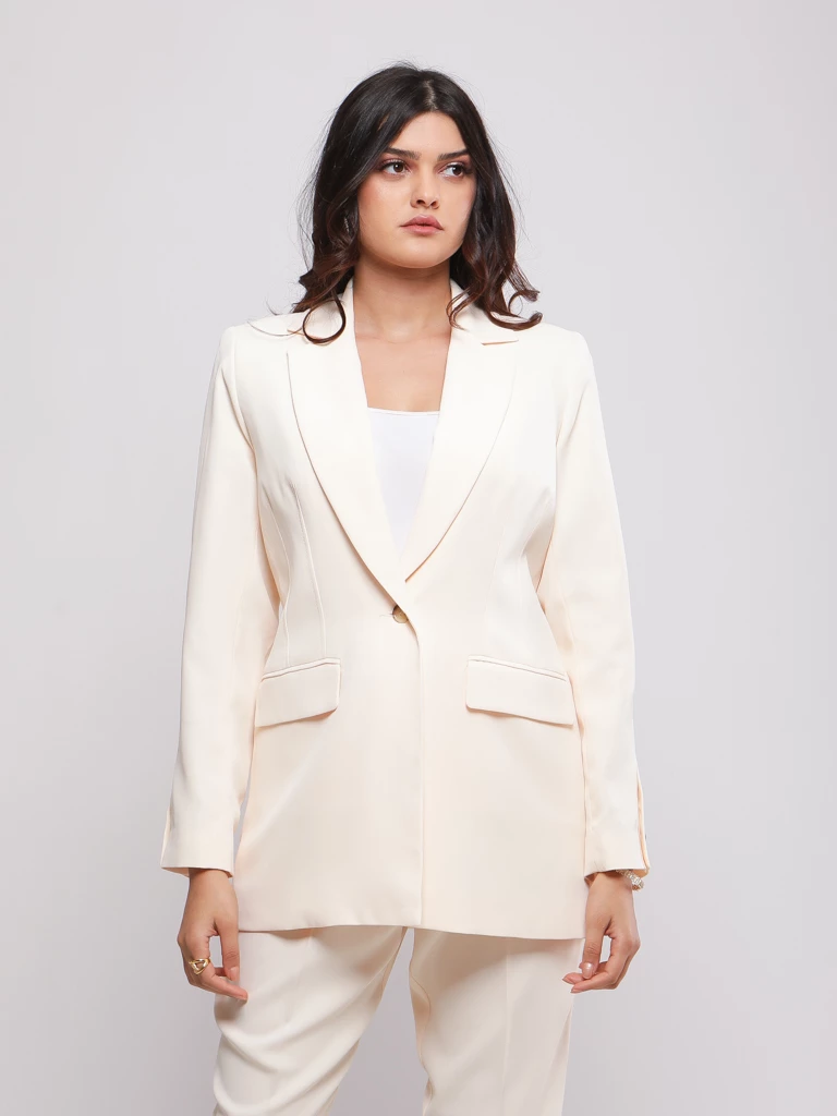 VESTE DE TAILLEUR À REVERS CRANTÉS
