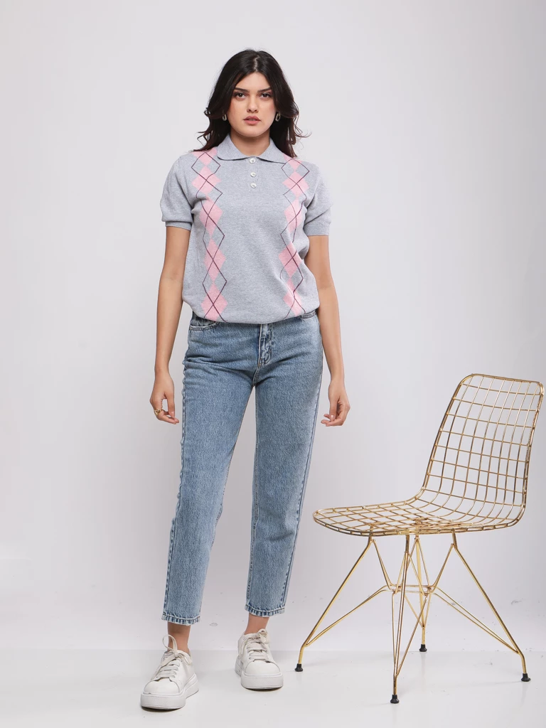 PULL EN MAILLE A LOSSANGE