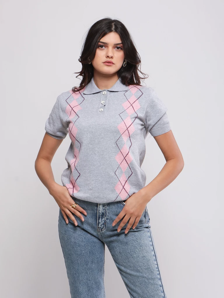 PULL EN MAILLE A LOSSANGE