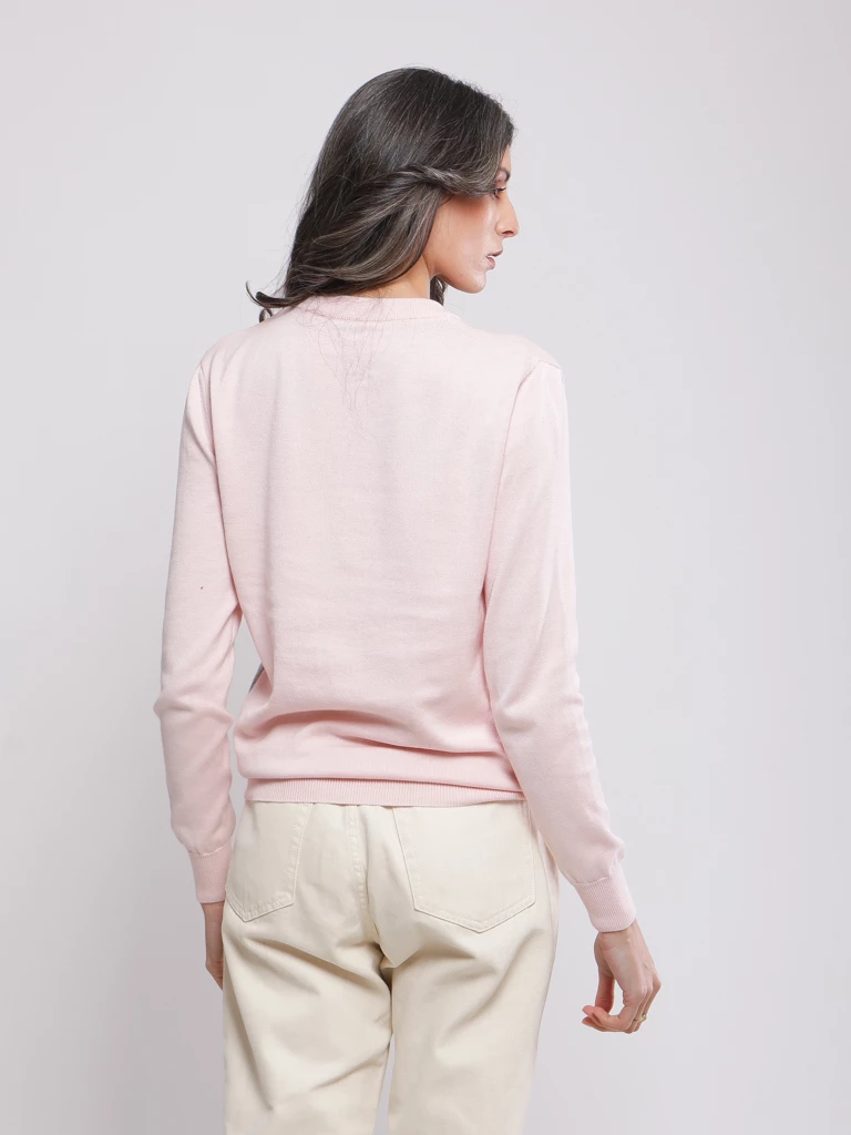 PULL EN MAILLE A LOSSANGE ET MANCHES LONGUES